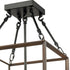 Square Caged Semi Flush Mount Ceiling Lights Wood Accent Chandeliers